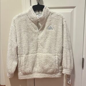 Adidas Cream Fleece Quarter-Zip Pullover